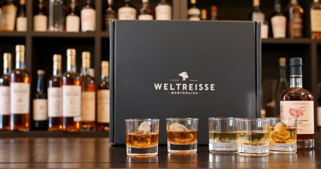 Rum-Flasche als Geschenk mit Verpackung