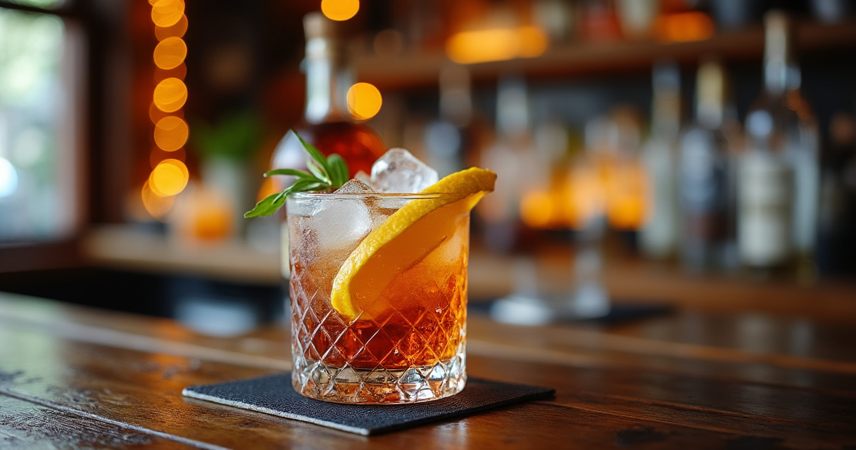 Verschiedene Rum-Flaschen und Gläser auf dunklem Hintergrund
