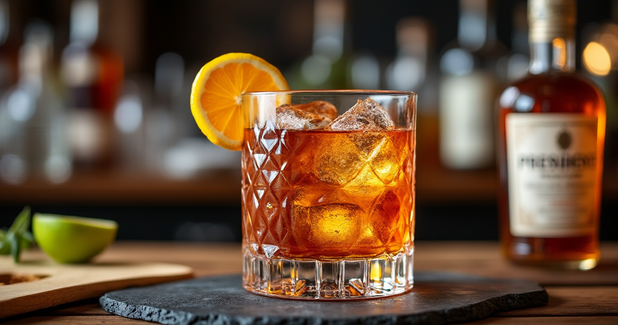 Eleganter El Presidente mit kubanischem Rum und Vermouth