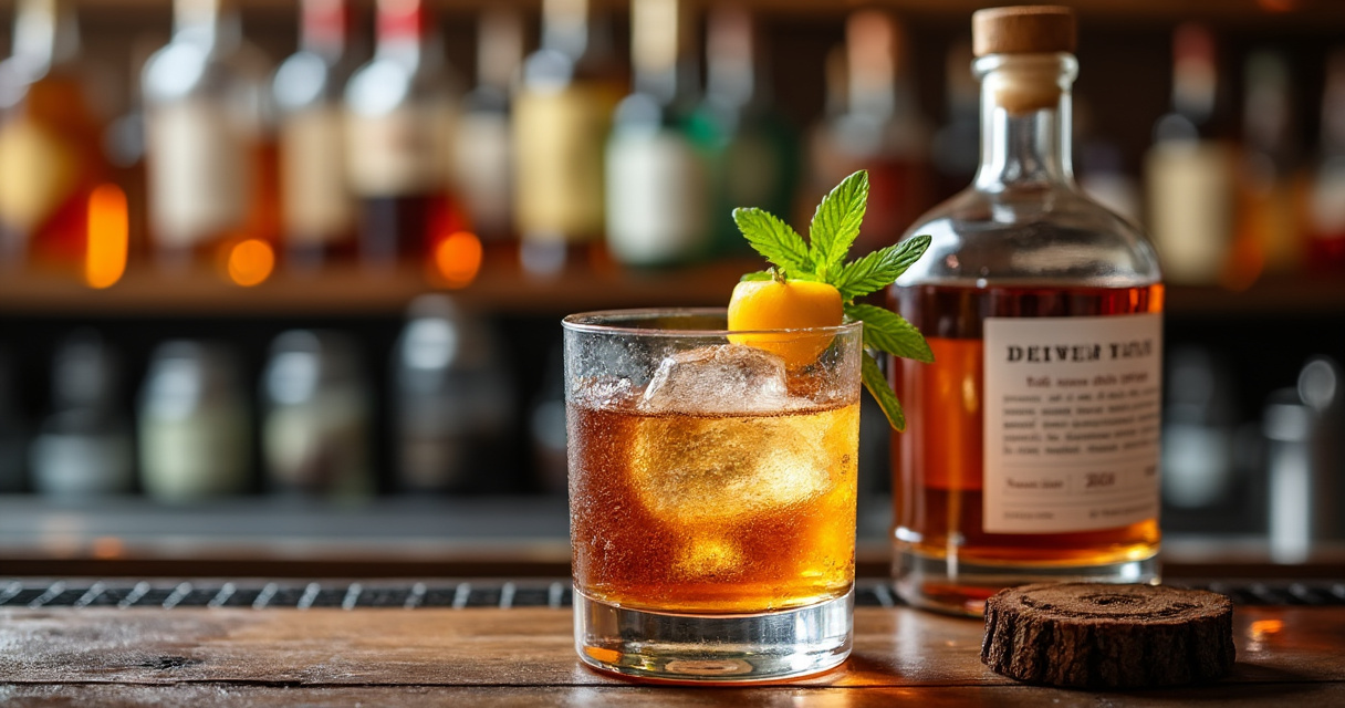 Alte Rum-Flaschen in einem dunklen Keller